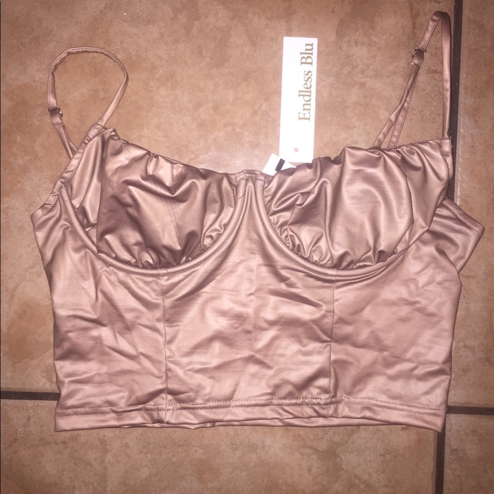 Cute Leathery fabric top